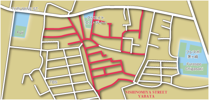 ニシノミヤストリート矢畑地図